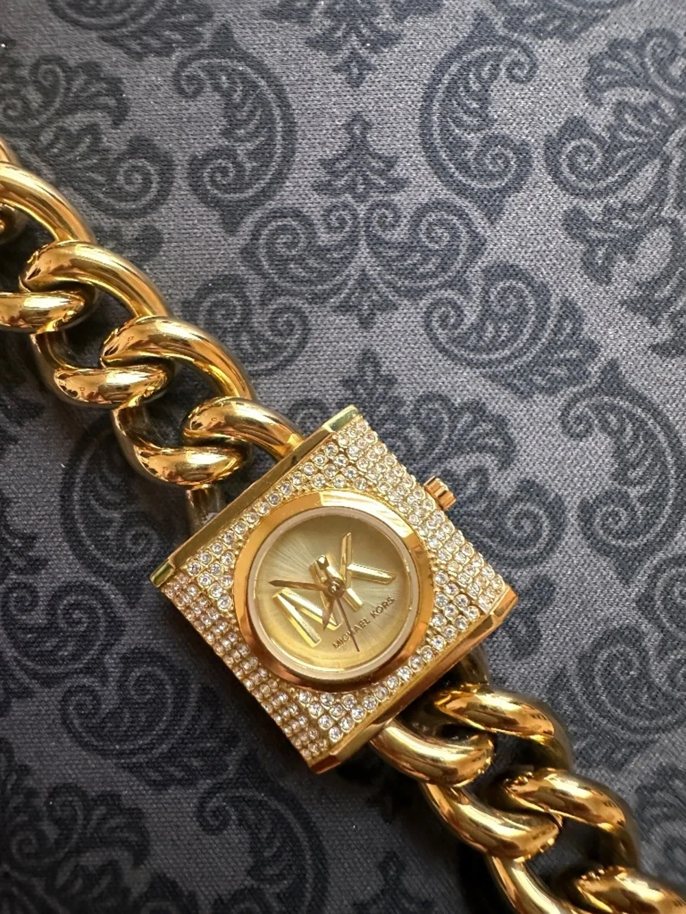 Michael Kors MK4711 Mini Lock Pavé Gold Chain Watch